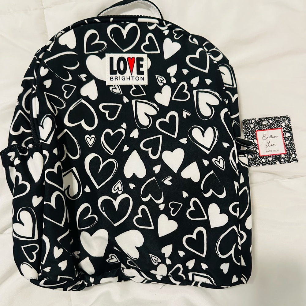 Brighton Black and White Heart Backpack